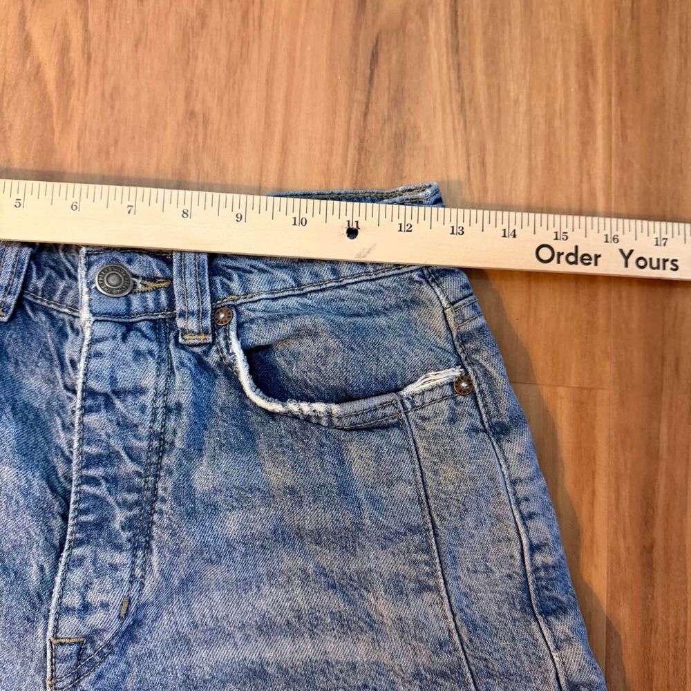 We The Free Womens Blue Distressed Baggy Wide Leg Denim Jeans Size 25 - Picture 6 of 8